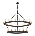 Vertex 2 Tier 1.3m+97cm Pendant, 24+18 Light E14, Satin Black/Polished Nickel, (ITEM REQUIRES CONSTRUCTION/CONNECTION) Item Weight: 17kg