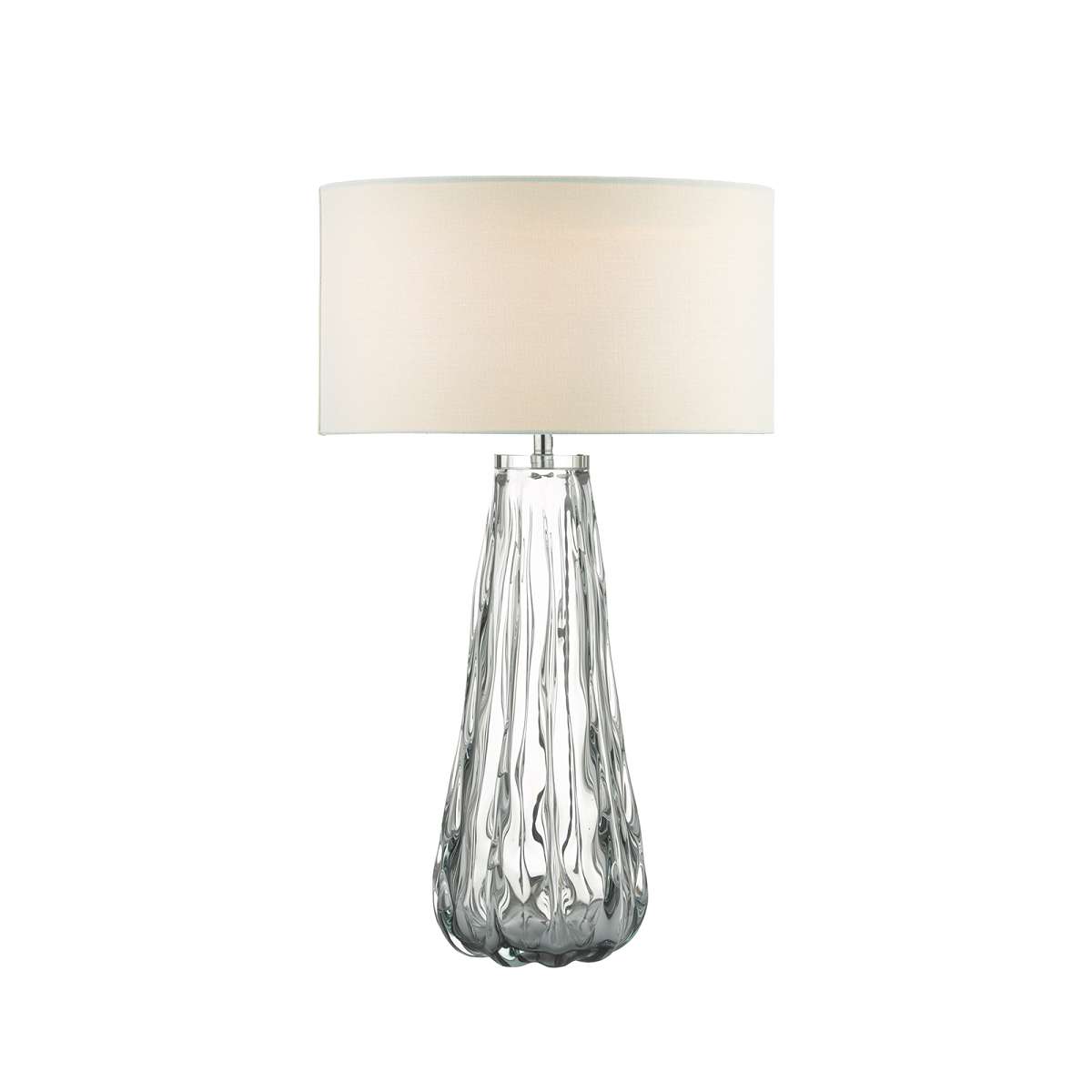 Granadilla 1 Light E27 Smoked Glass Table Lamp With Inline Dwitch C/W Tepache Pulque Punk 35cm Armario Shade