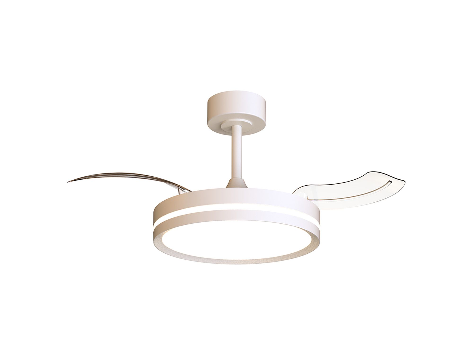 Villena S 42cm 30W LED Dimmable Ceiling Light With Built-In 24W DC Fan, 3000-5000K Remote Control, 4845lm, White, 5yrs Warranty