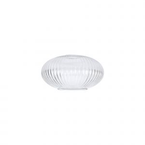 Vista 20cm Oval Sphere Ribbed Glass (G), Clear