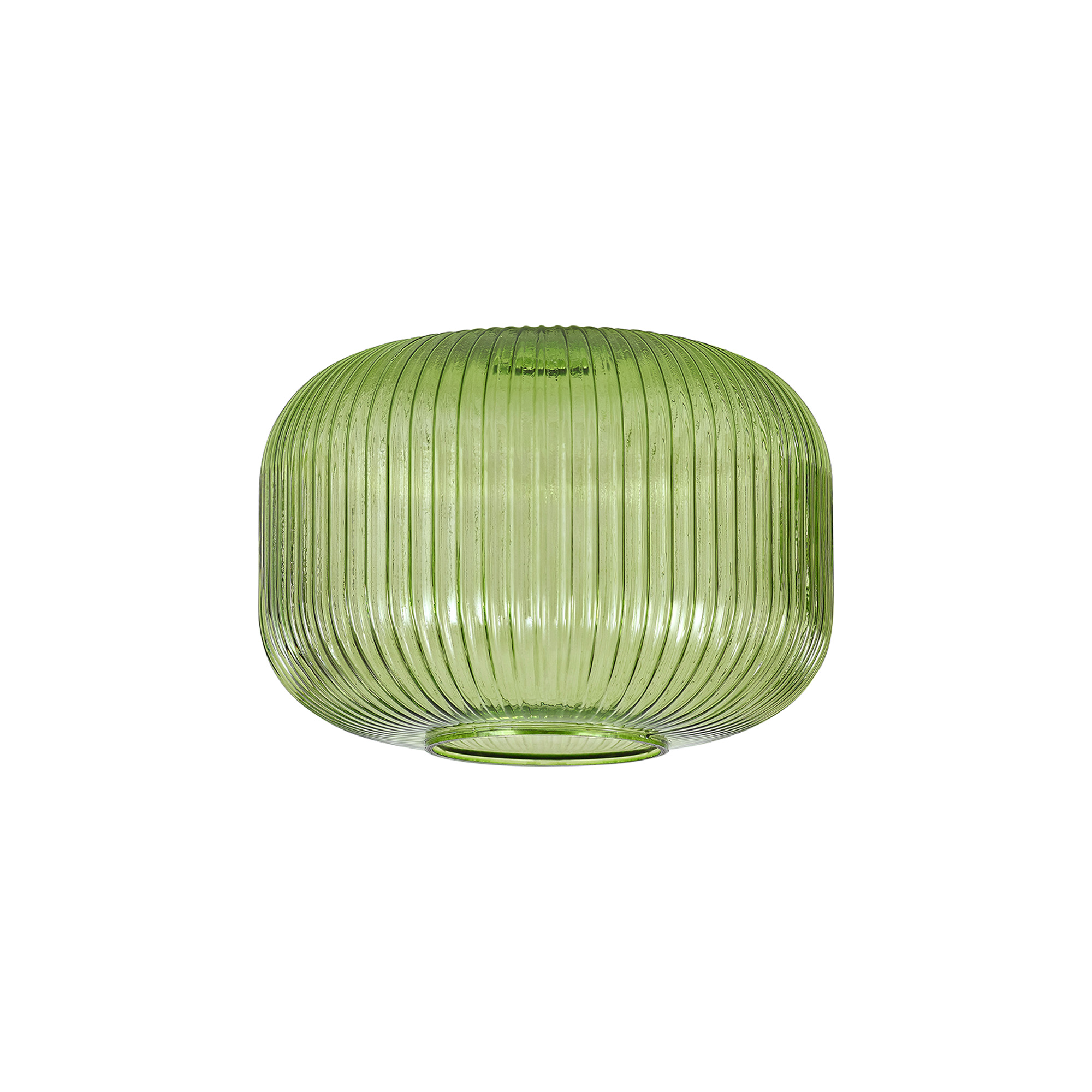 Vista 25cm Pumpkin Shaped Ribbed Glass (C), Green