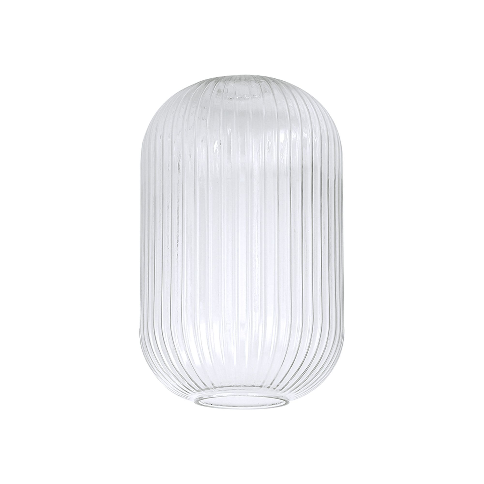 Vista 20cm Tubular Ribbed Glass (D), Clear