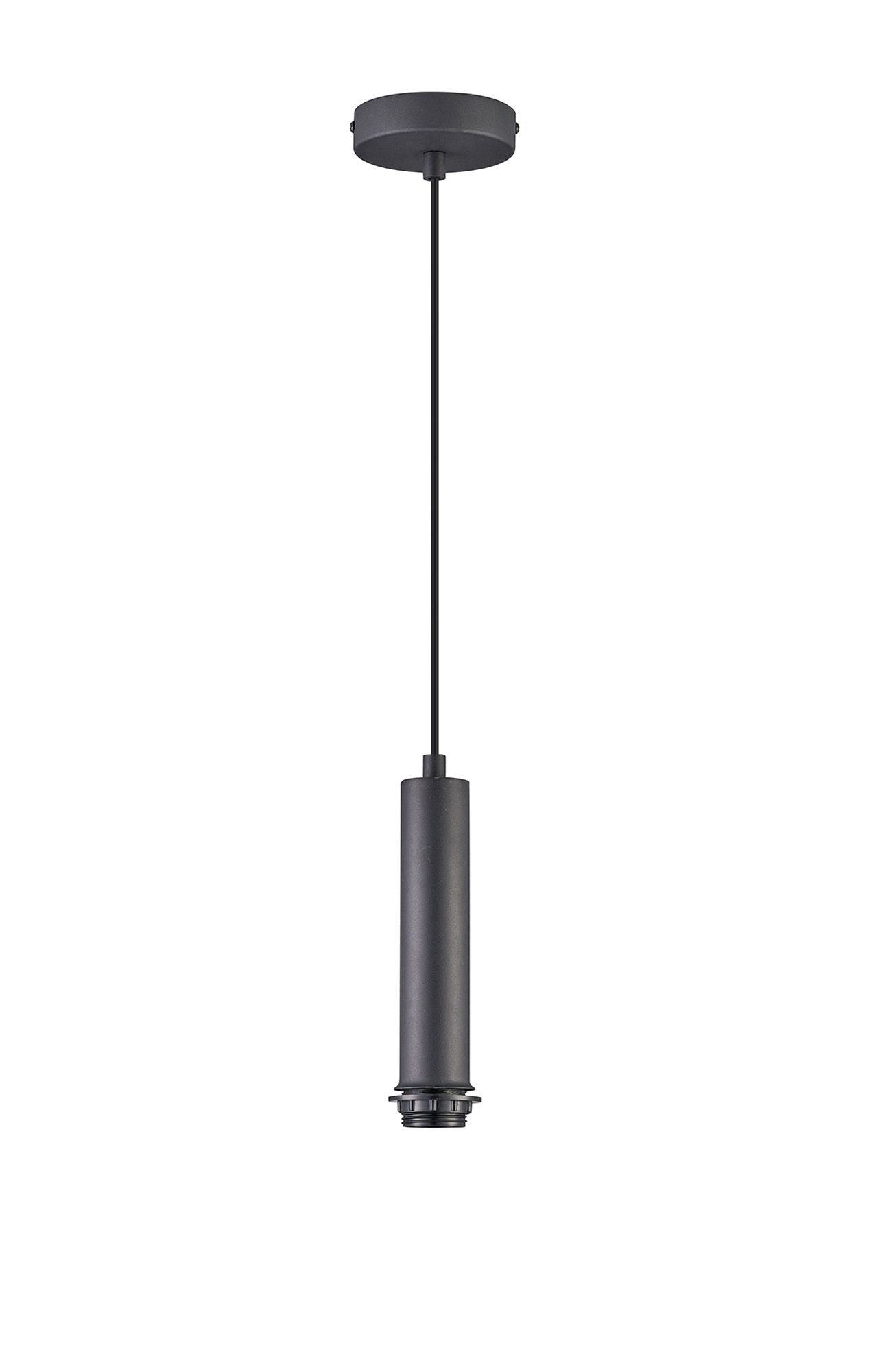 Wick 18cm Body 1.5m 1 Light Pendant, 1 x E27, Satin Black
