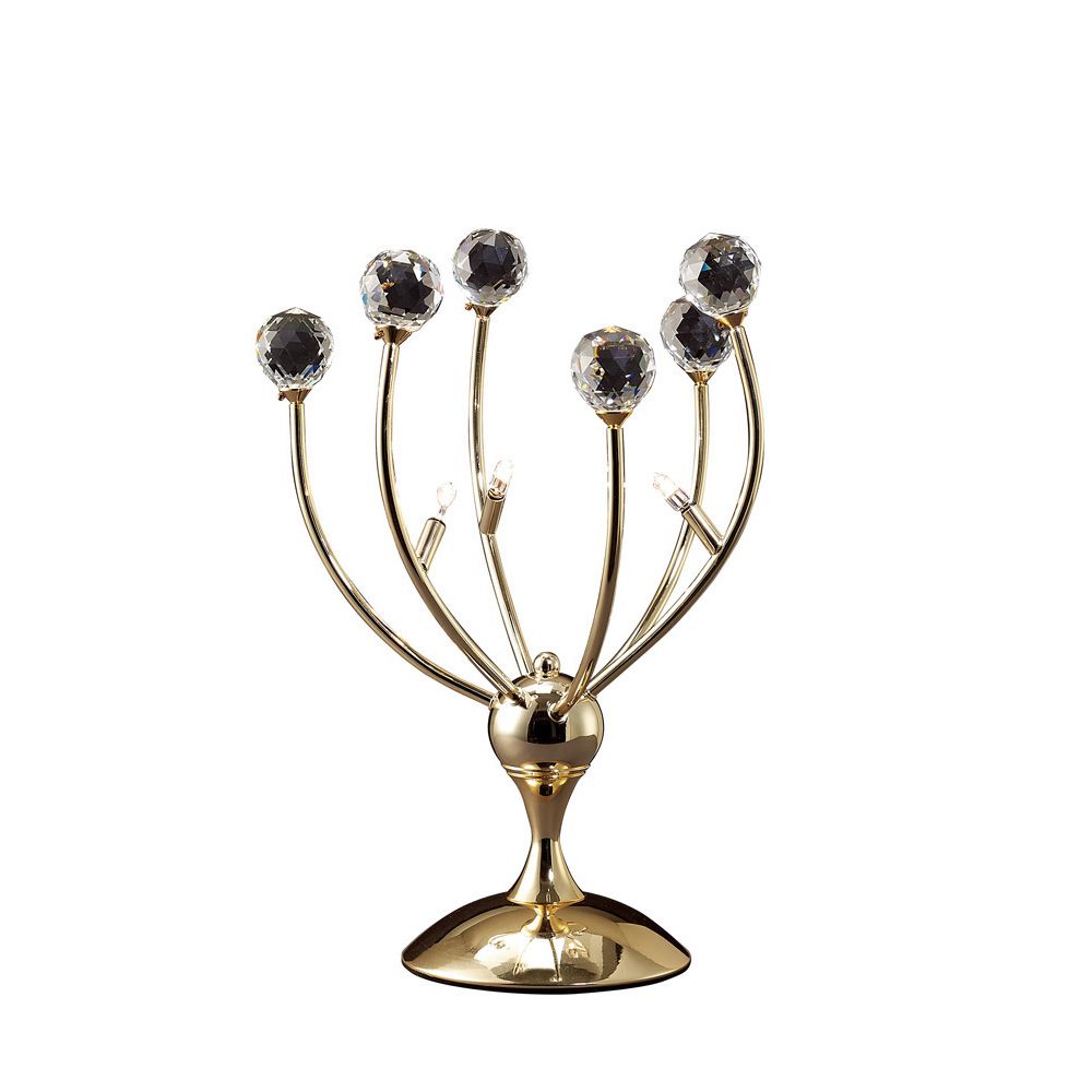 Xeena Crystal Table Lamp 3 Light G4 French Gold, NOT LED/CFL Compatible