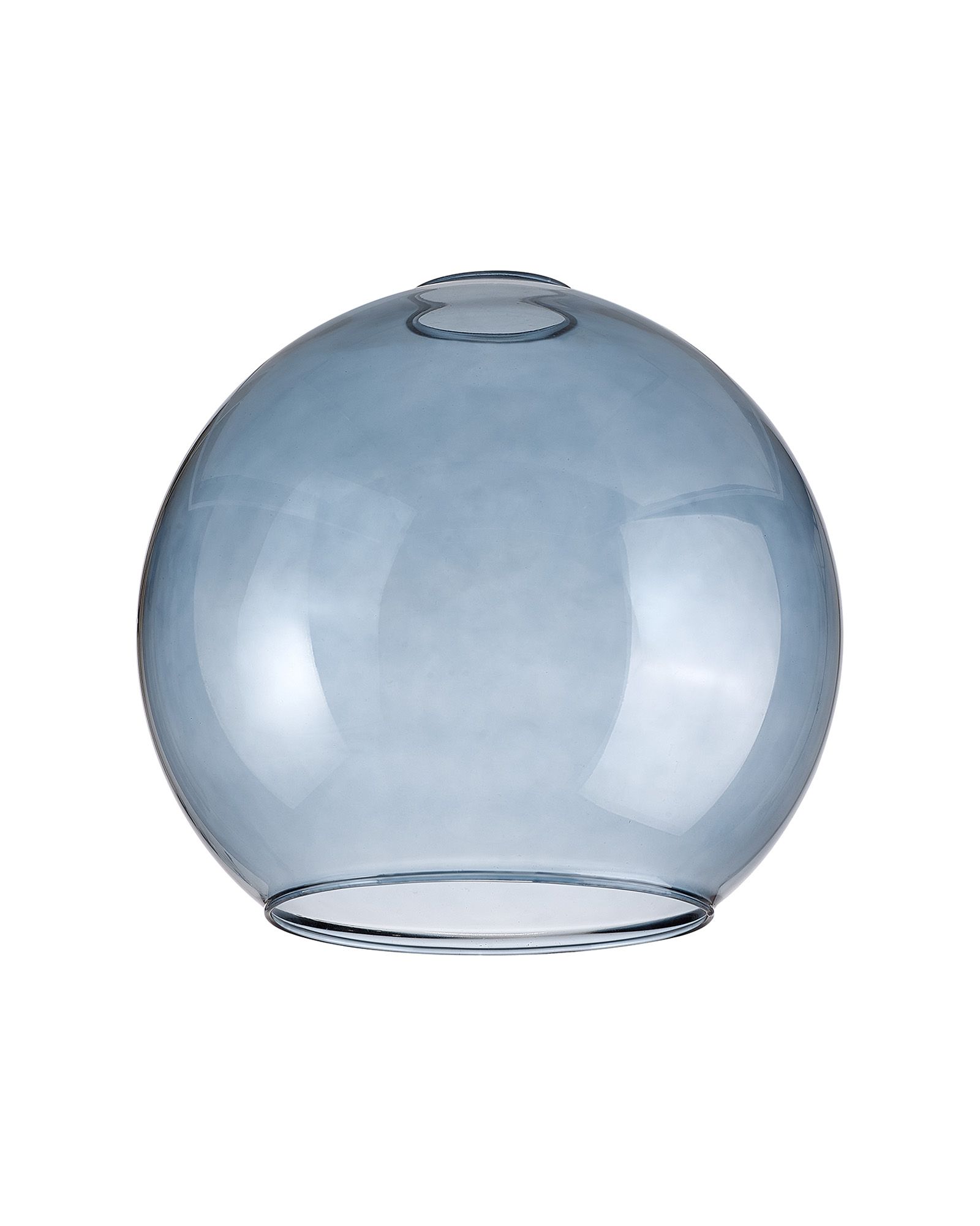 Cody 25x22.5cm Open Mouth Round Blue Globe Glass (U), Shade